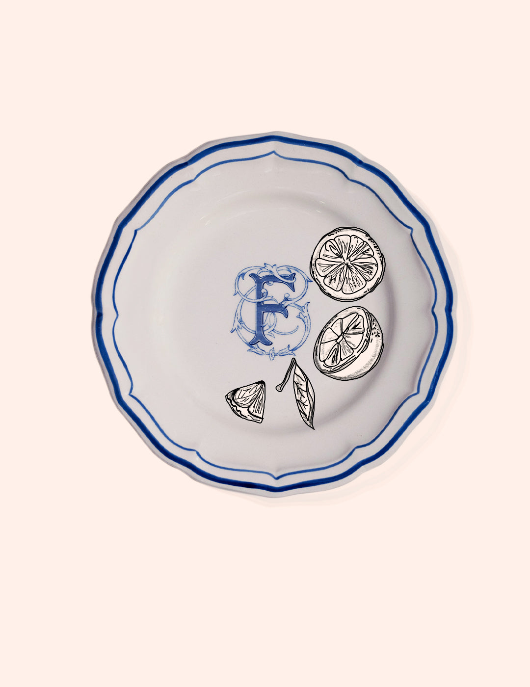 Plate with letter