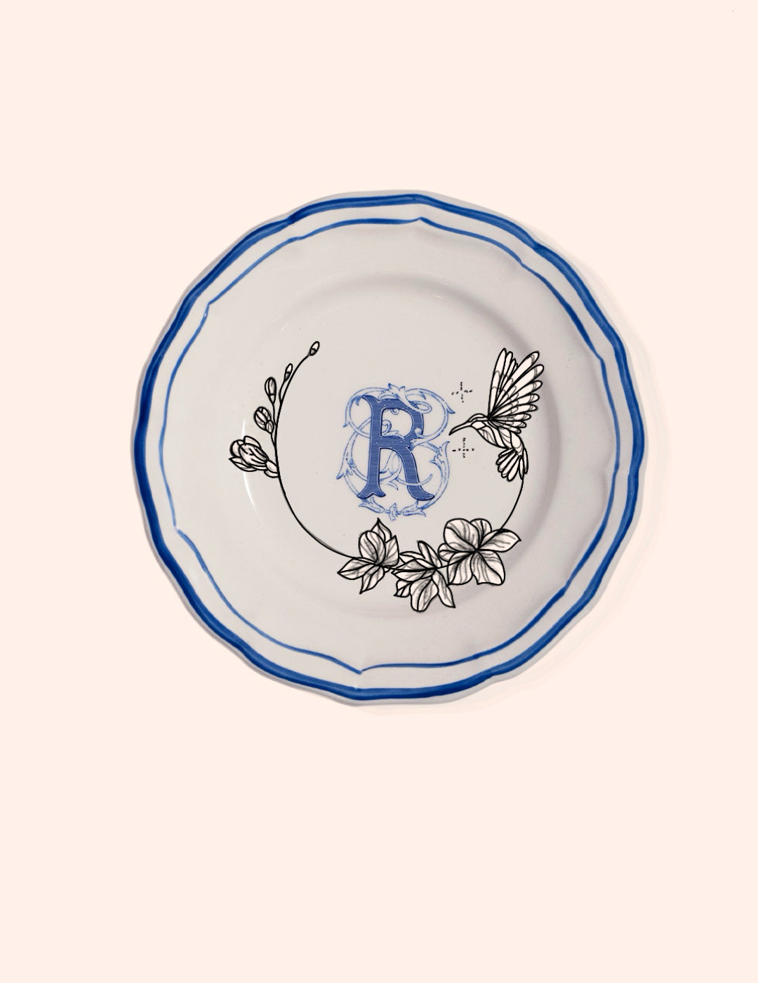 Plate with letter